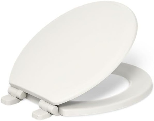 " KOHLER 20455-96 Ridgewood Round Soft Close Toilet Seat, Quiet-Close, Wood Toilet Seat, Home Essentials, Biscuit"