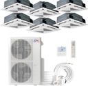 Cooper & Hunter 6 Zone 9k+9k+9k+9k+9k+9k Ceiling Cassettes with Installation Kits, 4 Ton Six Zone Ductless Multi Mini Split Air Conditioner