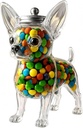 Chihuahua Candy Jar, Cute Airtight Dog Cookie Jar, Dog Snacks Treat Container with Lid, Adorable Glass Candy Jars, Pet Treat Jars, for Cookie, Candies, Coffee Pods, Pet Lovers Gifts