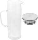 High Borosilicate Glass Water Pitcher with Infuser Lid and Cold Water Jug for Juices Iced Tea and Hot Liquids Elegant Kitchen Dispenser with Fine