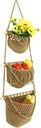 GLEAVI 1Set Hanging Kitchen Produce Basket Woven Storage Holder for Vegetables Fruits Decorative Rope Wall Organizer Easy to Install with Capacity Design