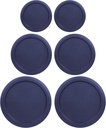 Replacement Lids for Pyrex Containers Round Glass Food Plastic (2) 2-Cup (2) 4-Cup (2) 7-Cup (Navy)