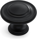 HESTIA HARDWARE 10 Pack | 1-1/3 Inch Black Kitchen Cabinet Knob and Closet Knob | Drawer Knobs and Kitchen Door Knobs for Cabinets | Matte Black Cabinet Knobs and Bathroom Cabinet Knobs (Z4.10.D)