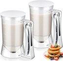 2 Pcs Cupcake Batter Dispenser Pancake Mix Dispenser 4 Cups with Squeeze Handle Tools for Pancake, Cupcake, Cookie, Cake, Waffles, Ice Cream Baking Gifts for Kitchen Housewarming (White)