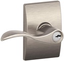 SCHLAGE Accent Lever with Century Trim Keyed Entry Lock in Satin Nickel - F51A ACC 619 CEN