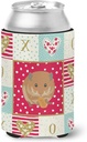 Caroline's Treasures CK5444CC Teddy Bear Hamster Love Can or Bottle Hugger, Red Cooler Washable Drink Sleeve Collapsible Beverage Insulated Holder, Can Hugger, Multicolor