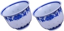 Veemoon Set of 2 Retro Porcelain Tea Cups - 80ml Mini Ceramic Mugs for Loose Leaf Tea - Ideal for Home &