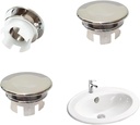 4 Pack Basin Sink Overflow Cap, Sink Overflow Cover, Solid Round Hole Cover Replacement Insert in Hole Caps (22mm-24mm) for Bathroom Kitchen