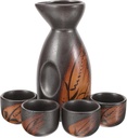 1set Japanese Sake Set Traditional Ceramic Sake Kettle Cups for Home Bar and Dining Decoration Easy to Clean and Maintain