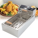 Commercial Deep Fryer, 6l/12l, with Removable Basket, Stainless Steel Countertop Double Fryer for Restaurant, Home, Kitchen, Outdoor Fryer,220V-12LSingle-cylinder