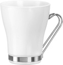 Bormioli Rocco 400892GRS021990 Cappuccino Opal with Stainless Steel Handle, 7.5 oz, White