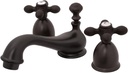 Kingston Brass KS3955AX Restoration Mini Widespread Lavatory Faucet with Metal Cross Handle, Oil Rubbed Bronze, 4-Inch Adjustable Center
