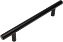 Cosmas 10 Pack 305-128FB Flat Black Cabinet Hardware Euro Style Bar Handle Pull - 5" Inch (128mm) Hole Centers, 7-3/8" Overall Length