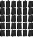 Cunno 30 Pcs Insulated lunch Bags Bulk Hook and Loop Reusable Cooler Bags Black Waterproof Bag Bulk with Foil Thermal for Women Men Office Picnic Travel