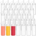Hoolerry 32 Pcs 4oz Small Plastic Squeeze Bottle Condiment Squirt Bottle Bulk Discrete Measurements Dressing Container Ketchup Dispenser for Syrup Acrylic Paint Craft BBQ Grill Liquid Oil Camp Shampoo