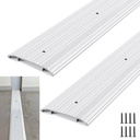 Tandefio 2 Pcs Door Saddle Threshold for Doorway Interior Sturdy Aluminum Commercial Fluted Saddle Door Threshold Durable and Sleek Doorway Entryway Access Draft Protection (5" X 1/2" X 36",Silver)