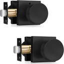 Haidms Matte Black Door Knob Interior, Heavy Duty Square Black Interior Door Knob for Bedroom Zinc Alloy Privacy Doorknob Bathroom(2 Pack)