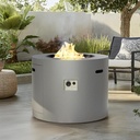 32 Inch Propane Fire Pit Table, 50,000 BTU Round Outdoor Fire Table, Alloy Steel Gas Fire Pits with Waterproof Cover, Lava Rocks and Lid, CSA Certified, for Patio, Deck, Backyard, Gray