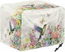 Babrukda Hummingbird Floral Toaster Cover 4 Slice Wide Slot Butterfly Daisy Bread Maker Cover with Drawstring Design Waterproof Kitchen Small Appliance Protector for Microwave Oven Kitchen Decoration