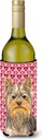 Caroline's Treasures KJ1191LITERK Hearts Love and Valentine's Day Yorkie/Yorkshire Terrier Wine Bottle Hugger Bottle Cooler Sleeve Hugger Machine Washable Collapsible Insulator Beverage Insulated Ho