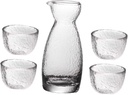 1set Japanese Style Sake Set Hammered Glass Pot and Cups for Entertaining Tea Parties and Home Decor for Sake Lovers and Special Occasions