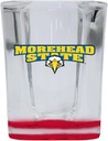R and R Imports Morehead State University 2 Ounce Shot Glass Square Red Base Officially Licensed Collegiate Product 2-Pack