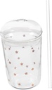 Cute Glass Mugs with Straw Water Cup Coffee Cup Tea Cup Milk Glass Cup