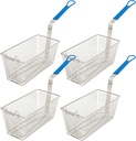 Deep Fryer Basket | 4-Pack | Commercial Fry Basket with Handle | 13.25" x 6.5" x 5.9" | Heavy Duty Restaurant Quality