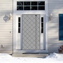 Thermal Door Curtain Fits Doors Size 30"x83"，Curtain Size 33"x85", Magnetic Insulated Curtain Side Open Keep Warm in Winter Cool in Summer,Diamond Pattern,Gray