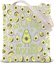 ZJXHPO Avocados Tote Bag Just A Who Loves Avocados Reusable Grocery Shopping Bag Avocado Lover Gift Vegan Shoulder Bag