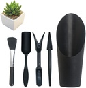 Mini Succulent Tools, 5Pc Succulent Planting Tools Kit for Indoor Planting, Succulent Gardening Tools for Digging, 2 Colors Shovel Scoop Bucket Spoon Brush Outdoor Plant Care (Black)