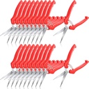 Lasnten 20 Pcs Bud Trimming Scissors Bulk 7.2 Inch Pruning Shears Garden Scissors for Precise Cut Bonsai Gardening Hand Pruner with Straight Stainless Steel Blade Pruning Snip for Flower Plant(Red)
