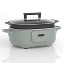 MAGNIFIQUE 6 Quart Multi-Cooker, with 8-in-1 Casserole Programmable Slow Cooker, Dutch Oven, Pasta, Nonstick, Oven Safe Pot to 500°F Olive