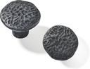 10 Pack 1-1/2 Inch Rustic Cabinet Knobs Black Iron Vintage Farmhouse Solid Core Kitchen Antique Cabinet Knobs, Luxury Cabinet Handles, Hardware for Doors & Dresser Drawers
