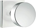 EMTEK Square Rosette Passage Set with Matching Finish Round Knob - Choice of 7 Finishes - 5110ROUUS26 - Polished Chrome (US26)