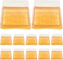 DOITOOL 100Pack Plastic Single Individual Cupcake Muffin Dome Holders, Moon Cake Box Stand, Mooncake Packaging Box with Covers, Cookies Dome Box Transparent Dessert Boxes- Golden ( 7. 8x7. 8x4cm )
