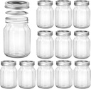KAMOTA Mason Jars 16oz, 12 Pack Glass Canning Jars With Regular Lids and Bands, Ideal for Jam, Honey, Wedding Favors, Shower Favors, DIY Spice Jars, 12 PACK, 20 Whiteboard Labels Included…