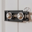 French Door Lock for Double Doors, Adjustable Double Door Lock for Home Security Prevent Kick Ins, 3 Pin Slots for Various Knob Width