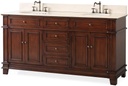 70" Sanford Double Sink Large Brown Bathroom Vanity CF-3048M-70