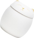 KICHOUSE Cute Cat Design Ceramic Storage Canister Multi Function Tea Container with Lid for Home Decoration and Food Storage for Kitchen Use and Keeping Tea Dry
