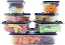Neez Plastic Food Storage Box With Lids- Clear Containers Air Tight Snap-On Lock for Fridge, Kitchen - Reusable, Stackable, Freezable, Microwavable Organiser Sets (Pack of 7)