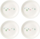 Lenox Profile Snow Day 4-Piece Dinner Plate Set, 6.75, White
