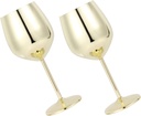 2pcs Modern Stainless Steel Wine Glasses Unbreakable Red Wine Goblets Shatterproof Cocktail Cups for Bar Hotel Banquet Party