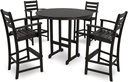 Trex Outdoor Furniture TXS119-1-CB Monterey Bay 5-Piece Bar Set, Charcoal Black