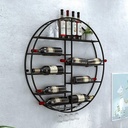Wall Mounted Wine Rack Round Wine Glass Goblet Holder, Metal Hanging Wine Holder Bar Wine Cellar Kitchen Counter Floating Storage Display Shelves