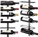 B4Life Wine Rack and Holder Wall Mounted 12 Bottles, Metal Hanging Mount Racks for Wall, Liquor, Champagne for Bottles Storage Home Bar, Cellar and Kitchen, Dining Room (Black, 12 Bottle)