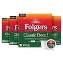 Folgers Classic Decaf Coffee, Keurig K-Cup Pods, 128 Count