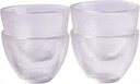 Frosted Glass Sake Cups Set of 4 Japanese-Style for Sake, Whiskey, Espresso & Dessert, Durable Barware