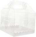 Mikinona 10pcs Transparent Plastic Cake Storage Boxes Birthday Cake Containers for Safe Transport Handheld Design for Pastries and Treats