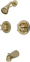 Kingston Brass KB662AX Vintage Double-Handle Pressure Balanced Tub and Shower Faucet in Polished Brass